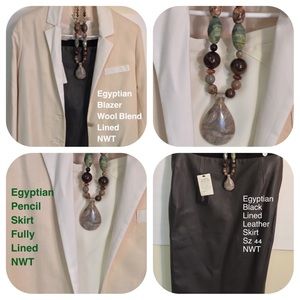 Bundle For Anyone: Marie Louis Blazer, 2 SkirtsMarie Louis:Black Leather & Cream